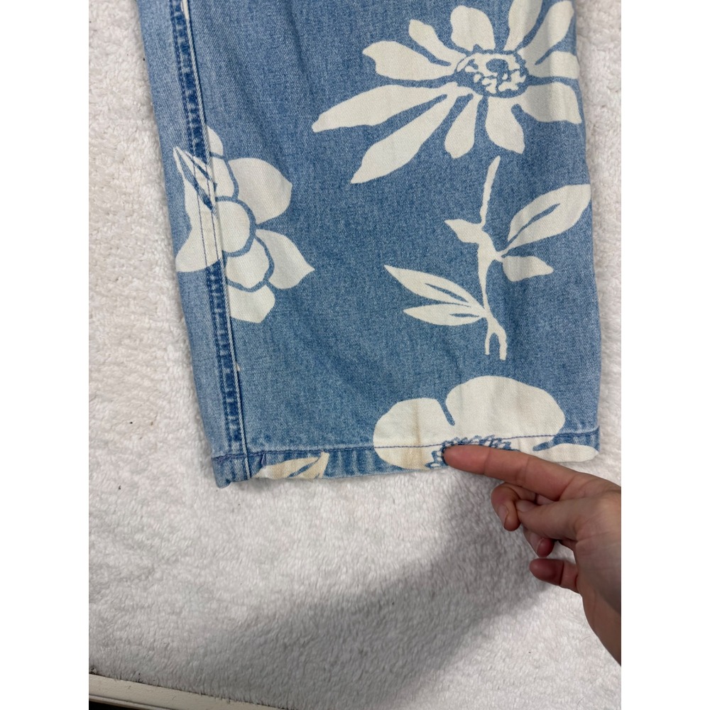 Tommy Hilfiger Floral Denim Set Women 10 Blue Vintage 90s Y2K Hibiscus Pant - Picture 13 of 16